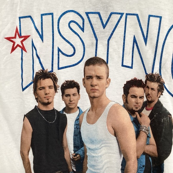 NWT NSYNC Short Sleeved Band Tee shirt unisex Large White Y2K - Picture 4 of 9